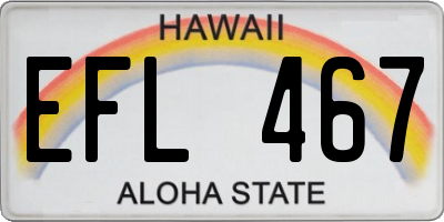 HI license plate EFL467