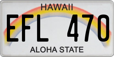 HI license plate EFL470