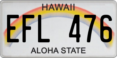 HI license plate EFL476