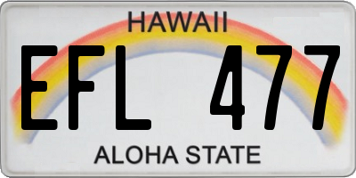 HI license plate EFL477