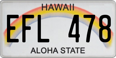 HI license plate EFL478