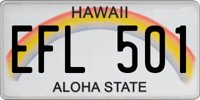HI license plate EFL501