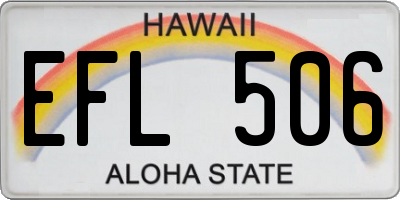 HI license plate EFL506