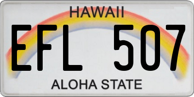 HI license plate EFL507