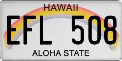 HI license plate EFL508