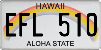 HI license plate EFL510