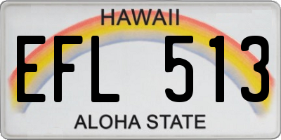 HI license plate EFL513