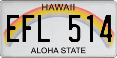 HI license plate EFL514