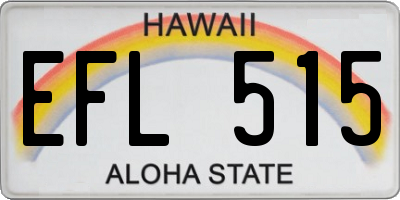 HI license plate EFL515