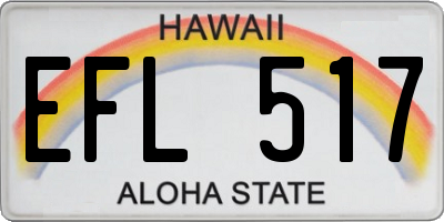 HI license plate EFL517