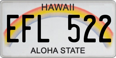 HI license plate EFL522