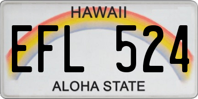 HI license plate EFL524