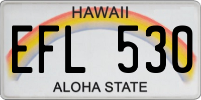 HI license plate EFL530