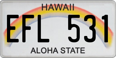 HI license plate EFL531