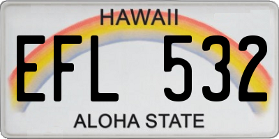 HI license plate EFL532