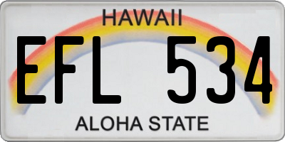 HI license plate EFL534