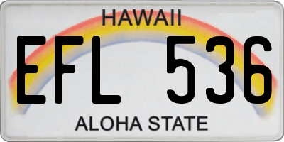 HI license plate EFL536