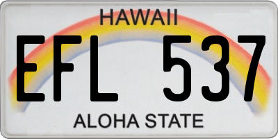 HI license plate EFL537