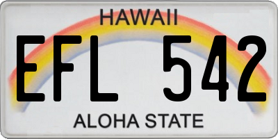 HI license plate EFL542
