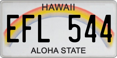 HI license plate EFL544