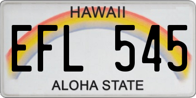 HI license plate EFL545
