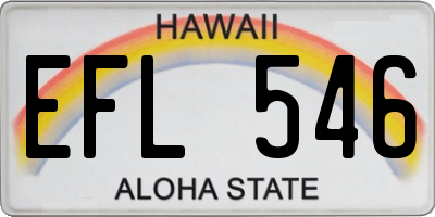 HI license plate EFL546