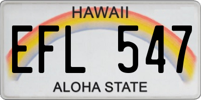 HI license plate EFL547