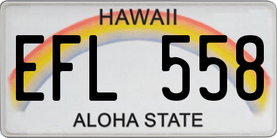 HI license plate EFL558