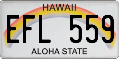 HI license plate EFL559