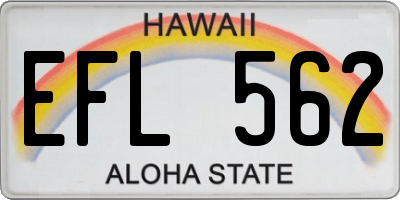 HI license plate EFL562