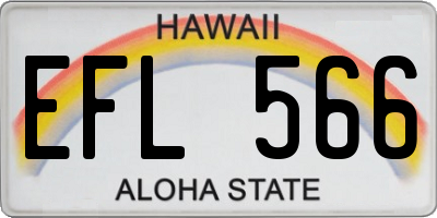 HI license plate EFL566
