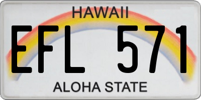 HI license plate EFL571