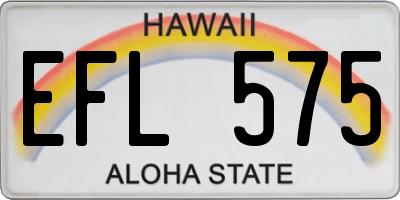 HI license plate EFL575