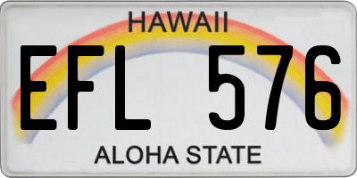 HI license plate EFL576