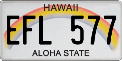 HI license plate EFL577