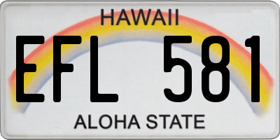 HI license plate EFL581