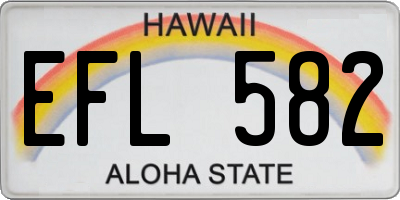 HI license plate EFL582