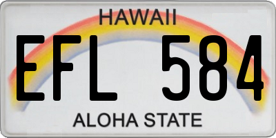 HI license plate EFL584
