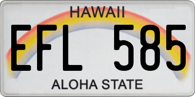 HI license plate EFL585