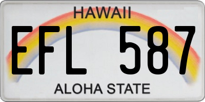 HI license plate EFL587