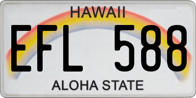 HI license plate EFL588