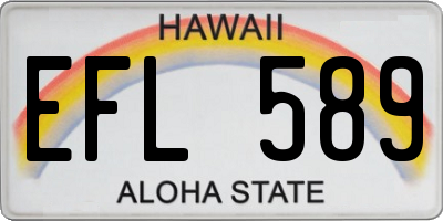 HI license plate EFL589