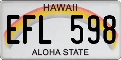 HI license plate EFL598