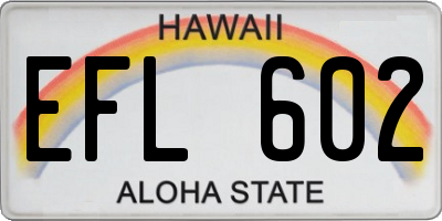 HI license plate EFL602