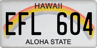 HI license plate EFL604