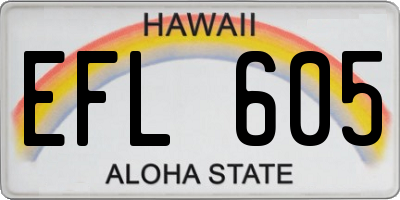 HI license plate EFL605