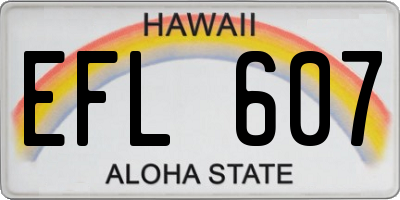 HI license plate EFL607