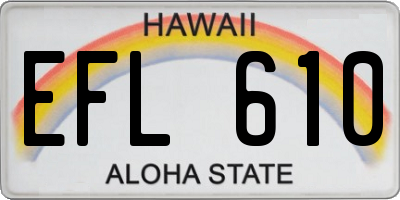 HI license plate EFL610