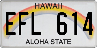 HI license plate EFL614