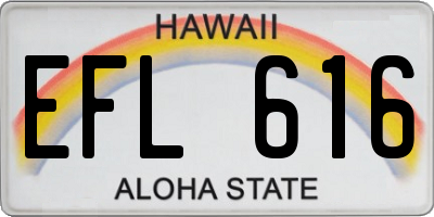 HI license plate EFL616